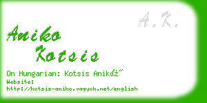 aniko kotsis business card